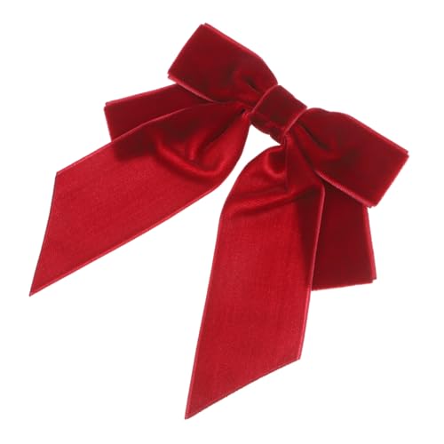 BESPORTBLE Krawatte Schleife Brosche Broschennadel Mit Schleife Damen Fliege Frauen Fliege Vorgebundene Fliege Clip Auf Fliege Schleifenbroschen Für Damen Fliege Für Frauen Samtstoff Rot von BESPORTBLE