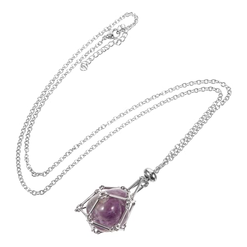 BESPORTBLE Kreative Anhänger Halskette mit Geflochtenem Metallkäfig Verstellbare Kette für Frauen Eleganter Schmuck für Persönliche und DIY Accessoires von BESPORTBLE