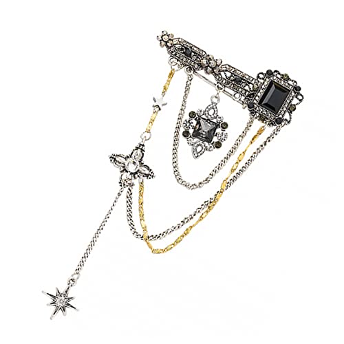 BESPORTBLE Kreative Brosche mit Ketten Design Einzigartiger Stern Hexagramm Anstecker Brustnadel für Kleidung Modisches Accessoire für Frauen für Vintage Styles Besondere Anlässe von BESPORTBLE