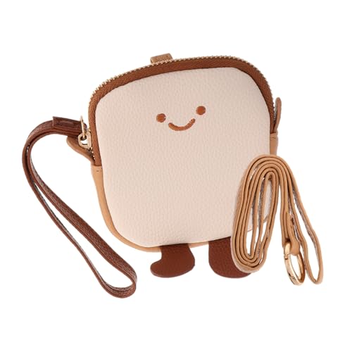 BESPORTBLE Kreative Kleine Cartoon Münzgeldbörse Toastform Plüsch Geldbeutel mit Reißverschluss und Anhänger Leichte Mini Brieftasche für Damen Alltag und Handtasche von BESPORTBLE