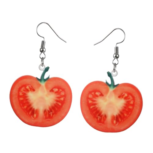 BESPORTBLE Kreative Obst ohrringe Damen Rote Tomaten Ohrhänger Modischer Schmuck Für Alltag Party Geschenkidee von BESPORTBLE