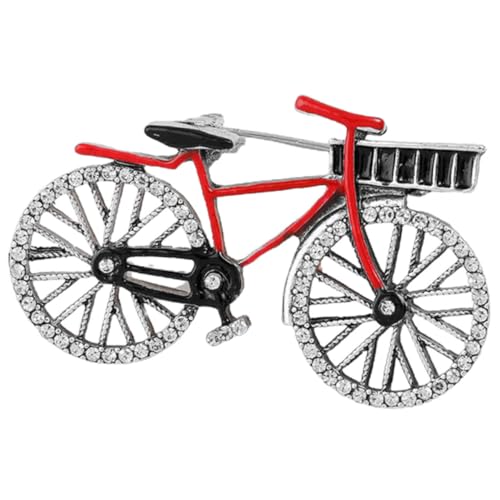 BESPORTBLE Kreative Strass Fahrrad Brosche aus Metall Vintage Anstecknadel für Kleidung und Accessoires Rot Modisches für Radfahrer Langlebig und Stilvoll für Jacken Taschen und Hüte von BESPORTBLE