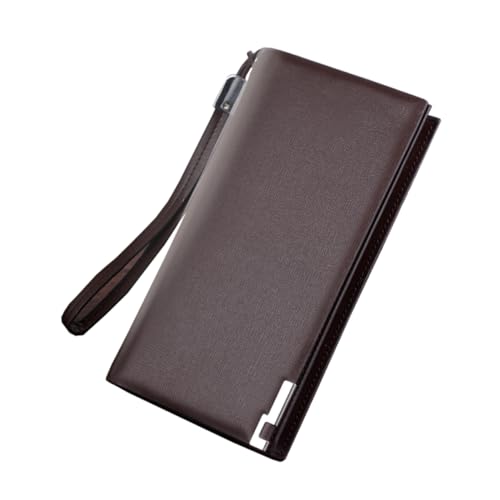 BESPORTBLE Kreditkartentaschen Herren Geldbörse Lange Geldbörse mit Reißverschluss Männer benutzen Brieftasche multifunktionale Geldbörse Brieftasche mit umlaufendem Reißverschluss Kaffee von BESPORTBLE