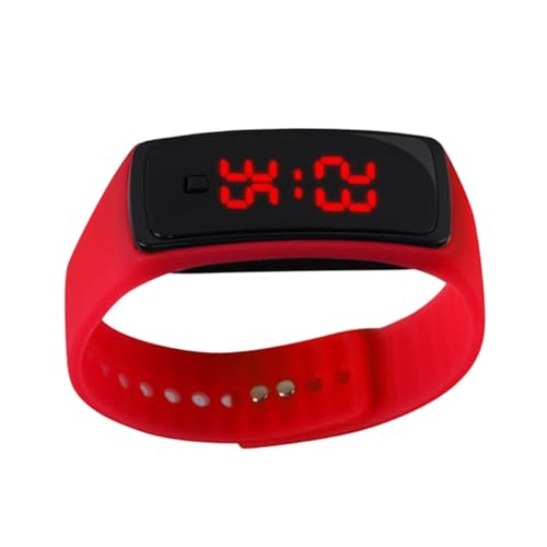 BESPORTBLE Led Digitaluhr Für Kinder Silikon Armbanduhr Mit Verstellbarem Laufband Rot Unisex Für Outdoor Aktivitäten von BESPORTBLE