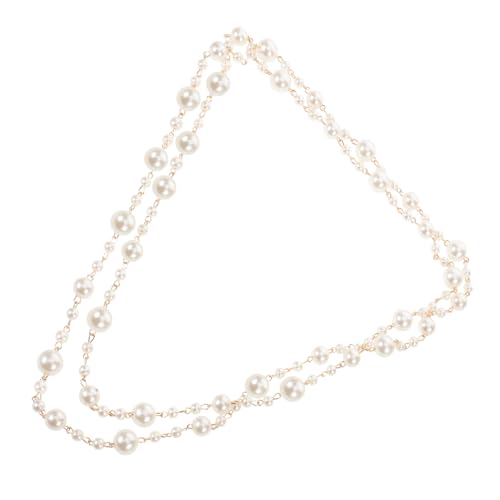 BESPORTBLE Lange Damen Perlenkette Mehrreihig Imitation Weißer Perlen Schmuck Elegant Vielseitig Wickelbar Für Party Hochzeit Alltag von BESPORTBLE