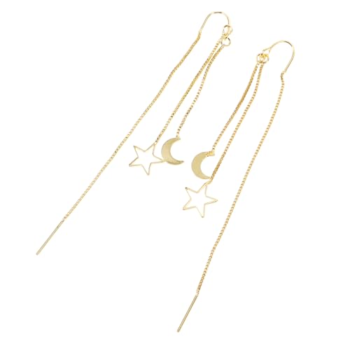 BESPORTBLE Lange Quasten Ohrringe für Frauen Stern Mond Design Filigrane Kupferfassung Leichte Hängende Ohrhänger Vielseitig für Jeden Anlass Komfortables Threader Design BESPORTBLE Lange Quasten Ohrringe für Frauen Stern Mond Design Filigrane Kupferfassung Leichte Hängende Ohrhänger Vielseitig für Jeden Anlass Komfortables Threader Design von BESPORTBLE