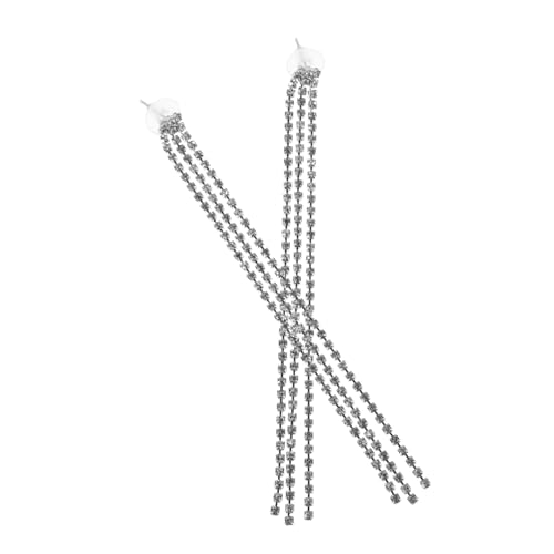 BESPORTBLE Lange Quastenohrringe mit Funkelnden Strasssteinen Elegante Ohrstecker für Frauen Glamouröser Ohrschmuck für Hochzeiten Abschlussball und Festliche Anlässe von BESPORTBLE