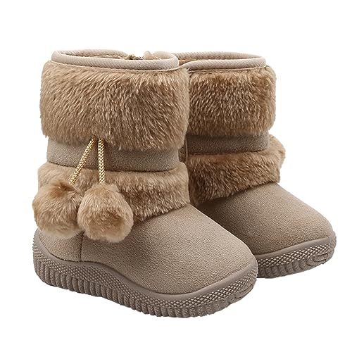 BESPORTBLE Lauflernschuhe Winter Warm Weiche Prewalker Babyschühchen mit Rutschfester Sohle Niedrige Schneestiefel für Mädchen Beige von BESPORTBLE