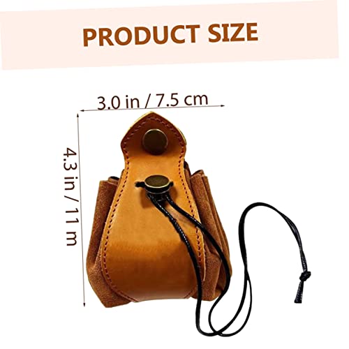 BESPORTBLE Ledertasche Würfelbeutel mit Kordelzug Praktischer Würfel Organizer Multifunktionale Aufbewahrungstasche für Spielwürfel und Kleine Accessoires Robust und Kratzfest Tiefbraun von BESPORTBLE