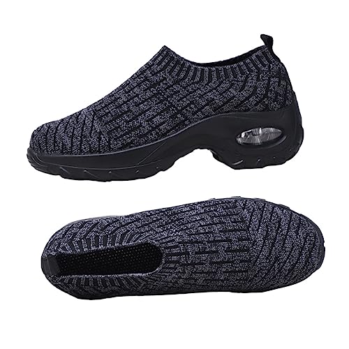 BESPORTBLE Leichte Atmungsaktive Sportschuhe Damen Frühling Slip Design rutschfest mit Elastischem Obermaterial und Stabilem Absatz für Komfortables Laufen und Alltag von BESPORTBLE