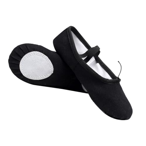 BESPORTBLE Leichte Ballettschuhe mit Rutschfester Sohle Atmungsaktiv Elastischem Band Weiche Canvas Halbfersensohle Geeignet für Yoga Ballett Modernen Tanz und Fitness von BESPORTBLE