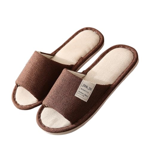 BESPORTBLE Leichte Baumwoll Leinen Hausschuhe Unisex Atmungsaktiv Komfortabel Für Innenbereich Alltagsschlappen Für Herren Damen Alltagsschuh von BESPORTBLE