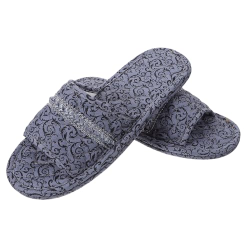 BESPORTBLE Leichte Faltbare Hausschuhe mit Stoffsohle Atmungsaktiv Waschbar Offene Zehen Rutschfest Komfortabel für Herren für Zuhause Reisen Hotel und Schlafzimmer von BESPORTBLE