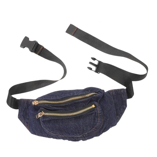 BESPORTBLE Leichte Hüfttasche Aus Jeans Tragbare Umhängetasche Mit Verstellbarem Gürtel Brusttasche Für Damen in Dunkelblau Robust Und Langlebig Für Wiederholten Gebrauch von BESPORTBLE