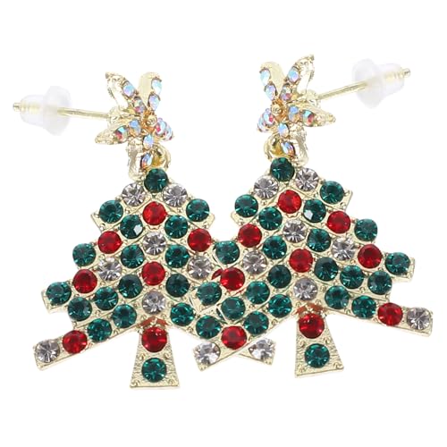 BESPORTBLE Leichte Weihnachts Ohrstecker mit Funkelnden Zirkonia Bunte Stern und Weihnachtsbaum Ohrringe für Damen Festlicher Ohrschmuck für Party Alltag und von BESPORTBLE