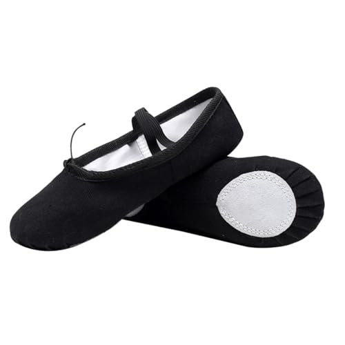 BESPORTBLE Leichte rutschfeste Ballettschuhe aus Atmungsaktivem Canvas Elastisch und Flexibel Geeignet für Yoga Ballett Modern Dance Damen und Mädchen Schwarz von BESPORTBLE