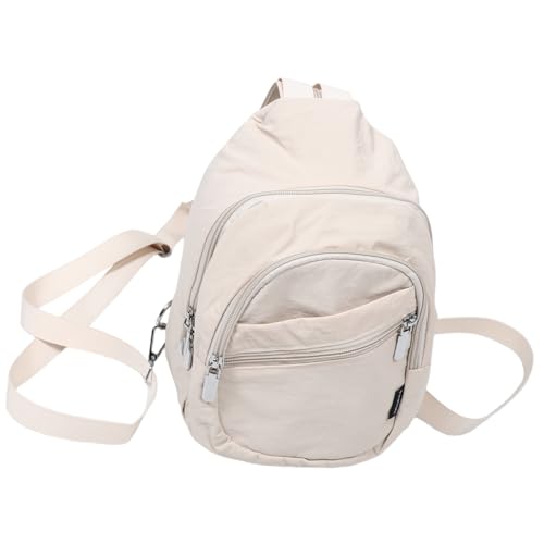BESPORTBLE Leichter Mini-rucksack aus Nylon für Damen und Herren Vielseitiger Sling Bag Crossbody mit Multifunktionalem Stauraum Verstellbar Modisch für Reisen Wandern Sport und Alltag Beige von BESPORTBLE