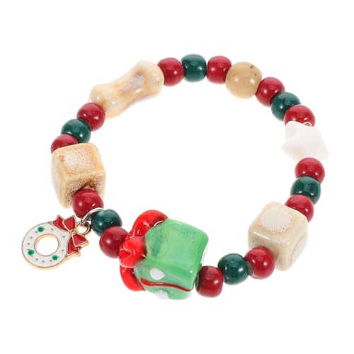 BESPORTBLE Leichtes Verstellbares Weihnachts Stretcharmband Keramik mit Detailreicher Verarbeitung Vielseitigem Design und Festlichem Kranzmotiv Perfektes für Frauen und Mädchen zu von BESPORTBLE