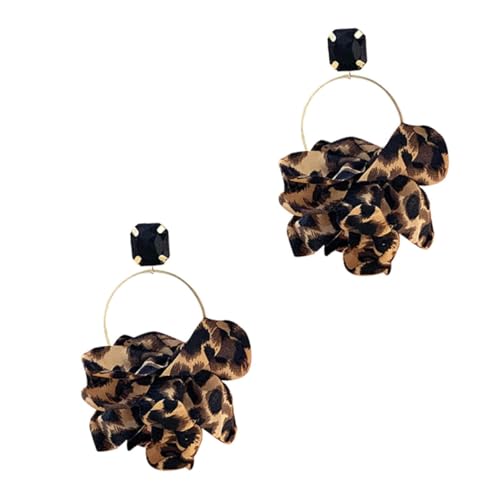 BESPORTBLE Leopard Print Retro Ohrringe Damen Große Runde Ohrhänger Kreative Statement Ohraccessoires Vintage Stil Party Schmuck von BESPORTBLE