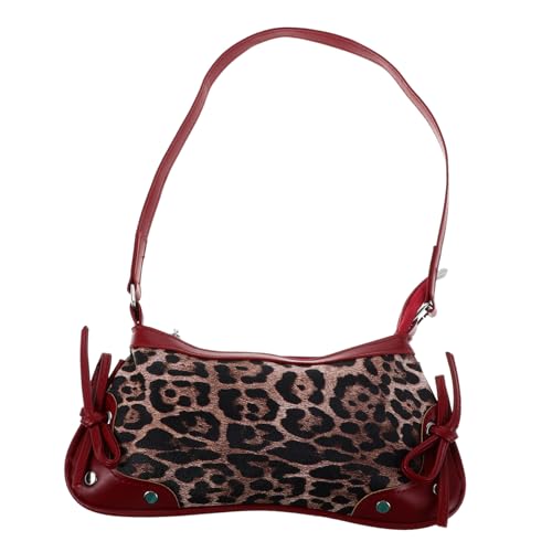 BESPORTBLE Leopardenmuster Umhängetasche Damen Stilvolle Crescent Schultertasche Modisch Underarm Bag Vielseitig Für Alltag Und Büro Stilvolle Handtasche Mit Organisiertem Innenraum von BESPORTBLE
