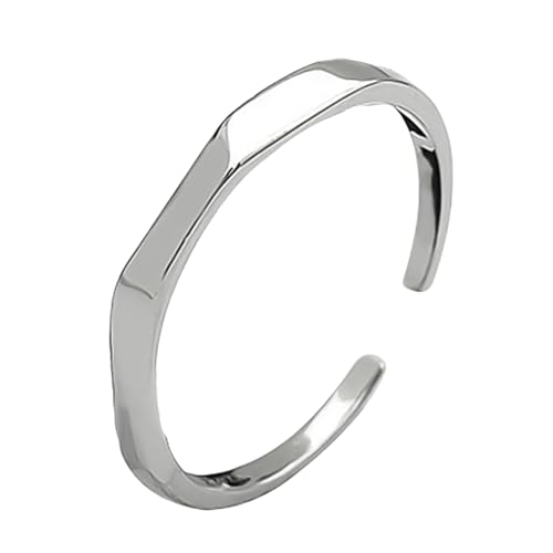 BESPORTBLE Liebesring Silber mit Verstellbarem Rhombus Design Minimalistischer Schmuck für Frauen Männer Hochzeitsring oder Weiß von BESPORTBLE