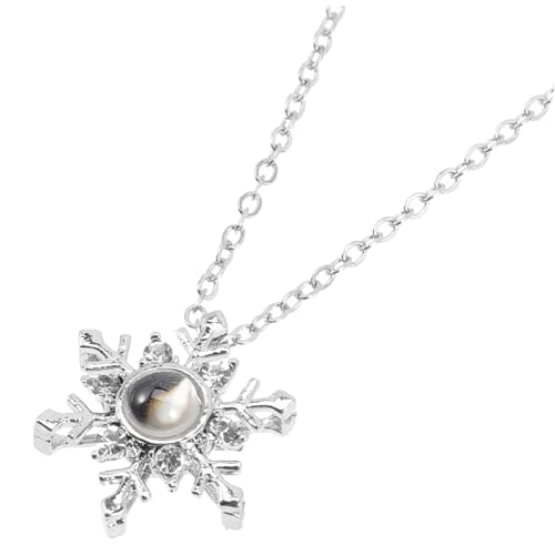 BESPORTBLE Liebevolles Schneeflocken Projektionsanhänger Halskette Sprachen I Love You Schmuck Hochzeit Valentinstag Weihnachten von BESPORTBLE