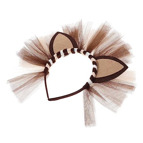 BESPORTBLE Löwen Kopfschmuck Party-haarreif Für Junge Mädchen Braunes Haarteil Leicht Und Stabil Mit Exquisiten Details Und Netz-design Für Cosplay-partys von BESPORTBLE