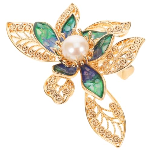 BESPORTBLE Lotusblumen-brosche mit Perlen und Strass Elegante Metall-brosche für Brautkleid Hut Jacke Vielseitiger Schmuck für Hochzeit Verlobung Festliche Anlässe von BESPORTBLE