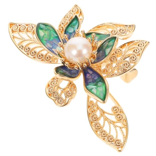 BESPORTBLE Lotusblumenbrosche mit Künstlichen Perlen und Funkelnden Strasssteinen Modische Floral Glänzende Anstecknadel für Hochzeit Braut und Damen Langlebiges Metall Vielseitiger von BESPORTBLE