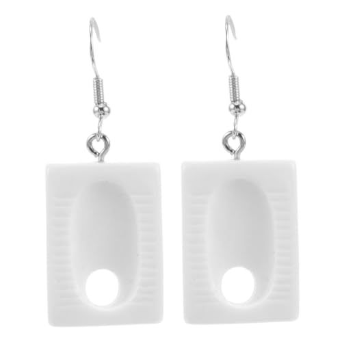 BESPORTBLE Lustige Ohrringe Toilettenform Robustem Kunststoff Kreative Anhänger mit Einzigartigem Badezimmer Design Vielseitiger Schmuck für Frauen und Mädchen Originelle Statement von BESPORTBLE