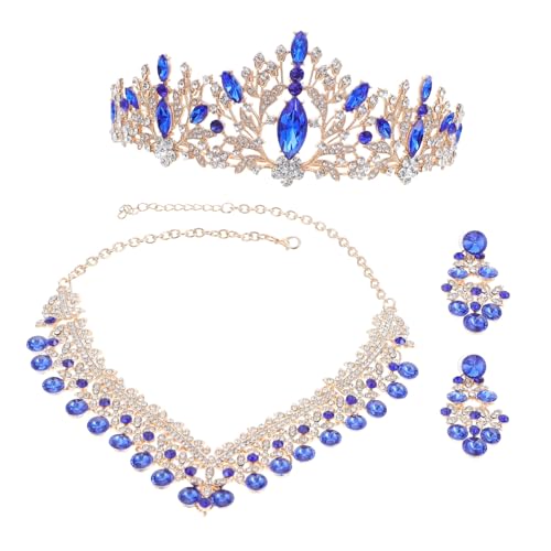 BESPORTBLE Hochzeitskronen-set Mit Strass-krone Halskette Und Ohrringen Für Damen Für Hochzeiten Und Formelle Anlässe Elegantes Und Funkelnendes Accessoires-trio von BESPORTBLE