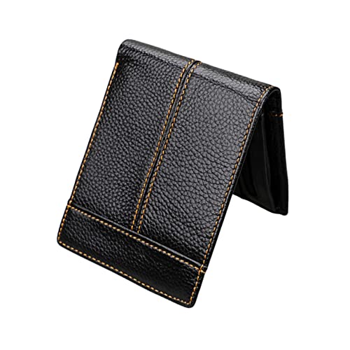 BESPORTBLE Mad Horse Leder Geldbörse Für Herren RFID Blockierende Kurze Brieftasche Im Klassischen Retro Design Schwarz Aus Hochwertigem Leder Für Alltag von BESPORTBLE