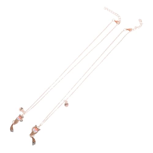 BESPORTBLE Magnetische Halskette mit Cartoon Fuchs Anhänger Herz Puzzle Charms Hautfreundlich Einfach zu Tragen Friend Schmuck für Mädchen zur Freundschaft und Liebe von BESPORTBLE