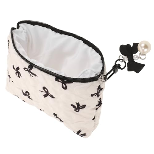 BESPORTBLE Make-up-Kosmetiktasche Mit Schleife Gesteppt Für Damen Tragbar Make-up-Tasche Stilvolle Aufbewahrung Von Toilettenartikeln von BESPORTBLE