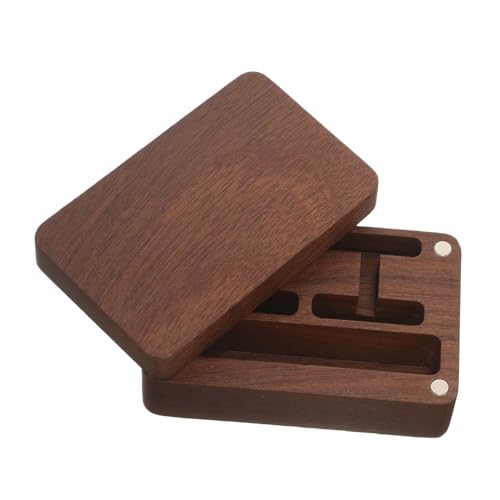 BESPORTBLE Manschettenknöpfe Holzbox Rechteckige Aufbewahrungsbox Für Manschettenknöpfe Und Krawattenklammern Stilvolle Schmuck Geschenkbox Aus Walnussholz Perfekte Displaybox von BESPORTBLE