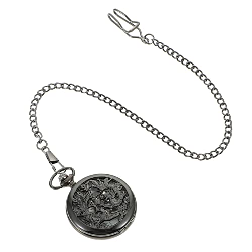 BESPORTBLE Hängende Taschenuhr Antike Clamshell Uhr Aus Edelstahl Und Legierung Mit Praktischem Kettendesign Für Tragen Und Aufbewahren Im Retro-Stil von BESPORTBLE