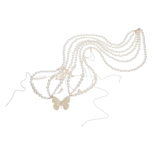 BESPORTBLE Mehrlagige Perlen-waistchain für Damen Boho Body Jewelry mit Eleganten Perlen und Metall Vielseitig Kombinierbar Betont Taillenlinie für Party Strand Brautkleider von BESPORTBLE