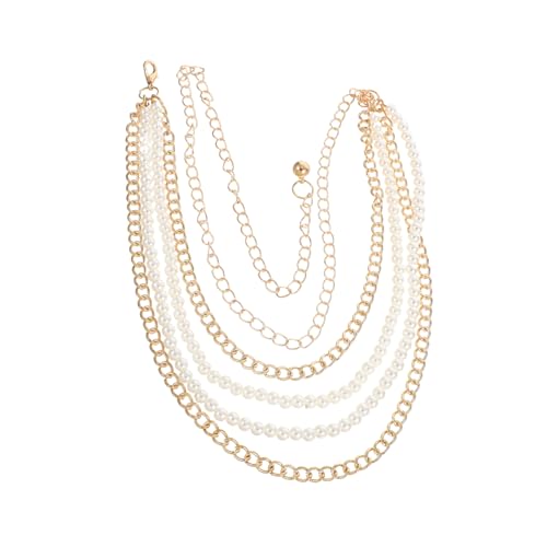 BESPORTBLE Mehrlagige Taillenkette Damen Perlen Schmuck Handgefertigt Verstellbar Metallgürtel Elegant Für Boho Vintage Stil Und Festliche Anlässe von BESPORTBLE