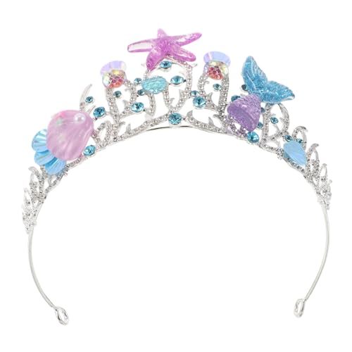 BESPORTBLE Mermaid Princess Tiara aus Legiertem Material mit Funkelnden Strasssteinen Muschel und Design Leicht und für Meerjungfrauen Hochzeit Geburtstagsfeier und Festliche Anlässe von BESPORTBLE
