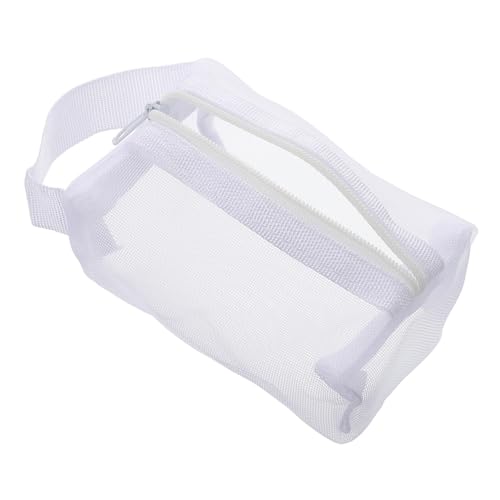 BESPORTBLE Mesh Kosmetiktasche Mit Reißverschluss Tragbare Atmungsaktive Aufbewahrung Für Lippenstifte Und Kleine Gegenstände Stylischer Reiseorganizer Für Damen Große Kapazität Weiß von BESPORTBLE