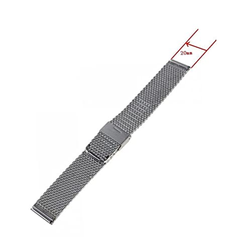 BESPORTBLE Mesh Uhrenarmband Verstellbar Ultradünn Silberfarben Ersatzarmband für Damen und Herren mit Interlock Schließe Langlebig und Leicht von BESPORTBLE