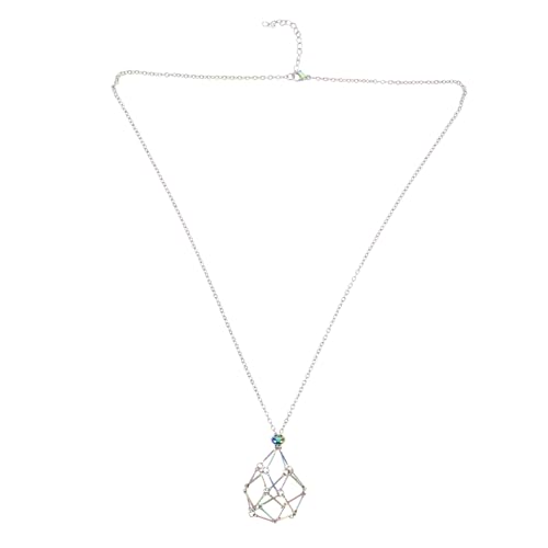 BESPORTBLE Metall Halskette mit Verstellbarem Käfig Anhänger Langlebiger Schmuckhalter für DIY Naturstein Anhänger Sicherer Metallnetz Beutel für Damen und Herren von BESPORTBLE