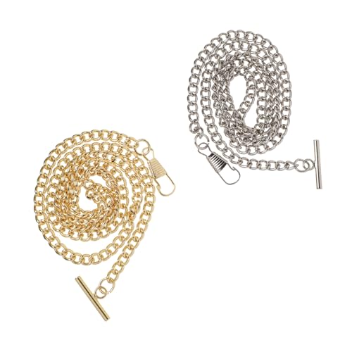 BESPORTBLE 2stücke Taschenuhrkette Aus Metall Bar Haken Und Dekorativem Design Für Herren Und Damen Passend Für Knopflöcher Und Taschenuhren Robust Und Langlebig von BESPORTBLE