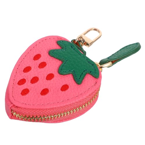 BESPORTBLE Mini Erdbeer Geldbörse aus Strapazierfähigem PU Kompakte Tragbare Münzbörse für Damen Niedliche Cartoon Kleingeldbörse für Reisen Einkaufen und Tägliche Organisation von BESPORTBLE