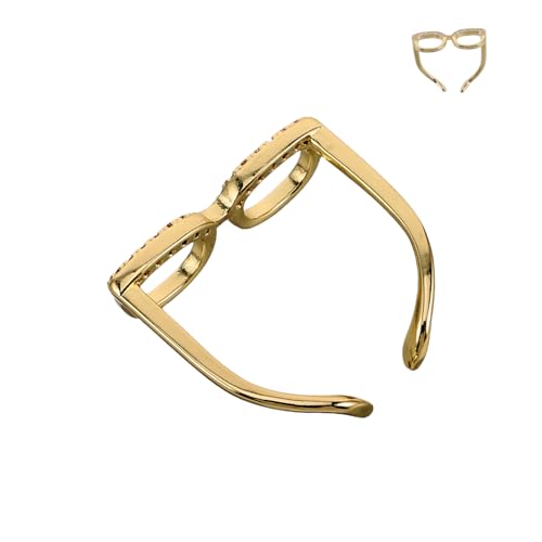BESPORTBLE Mini Eyeglasen Ring für Frauen Verstellbarer Offener Ring für Zeigefinger Kreatives und Einzigartiges Schmuckstück von BESPORTBLE
