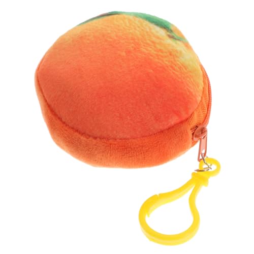 BESPORTBLE Mini Geldbörse Orange Plüsch Cartoon Obst Tasche Flauschig Reißverschluss Münzgeldbörse Tasche Für Frauen Mädchen Als Für Bargeld Lippenstift Ausweis von BESPORTBLE