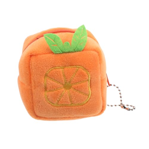 BESPORTBLE Mini Plüsch Münzbeutel Orange Form Flauschig Multifunktional Geldbörse für Kleingeld Lippenstift Ohrhörer Tasche Klein Tragbar von BESPORTBLE