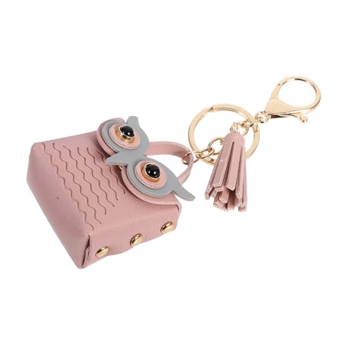 BESPORTBLE Mini Geldbörse Schlüsselanhänger Süßer Pu Katzen-Design Kleine Kosmetiktasche Für Frauen Praktische Münzgeldbörse Mit Schlüsselring Und Charmantem Ohrhörer-Halter von BESPORTBLE
