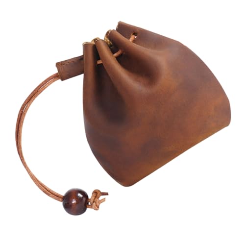 BESPORTBLE Münztasche Kleine Geldbörse Wechseltasche Münzbörse Schlüsseltasche Für Kleingeld Münzen Und Scheine Hellbraun von BESPORTBLE