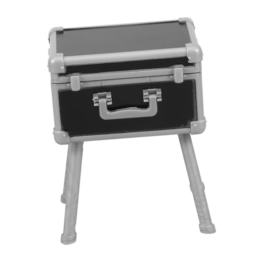 BESPORTBLE Miniatur Schminkkoffer mit Kosmetikset Abs Material Langlebige Puppenhaus Deko Organizer für DIY Mini Kosmetik Schwarz von BESPORTBLE